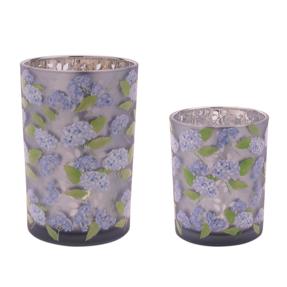Candle Holder (Set of 2) 4"D x 5"H, 4.5"D x 7"H Glass -Ship Only