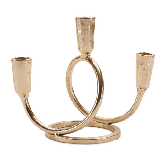 Triple Taper Candle Holder 7”H Metal -Ship Only