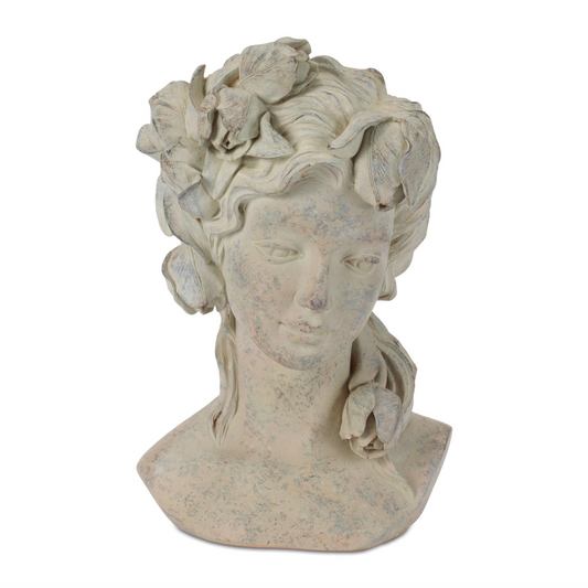 Woman Bust Container 10.5”H Resin -Ship Only