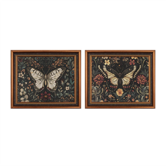 Framed Butterfly Print (Set of 2) 24"L x 20"H Canvas -Ship Only