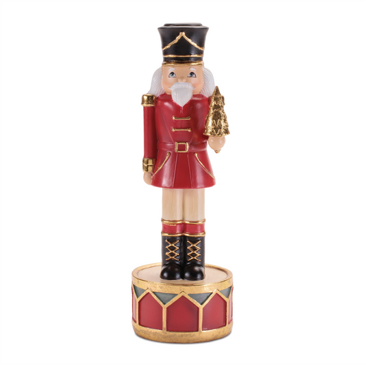 Nutcracker Candle Holder (Set of 2) 9.25”H Resin -Ship Only