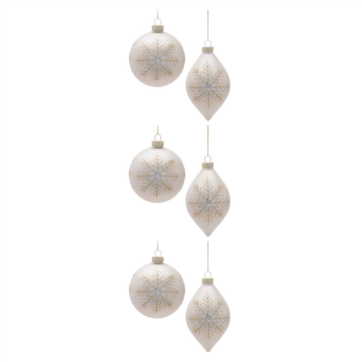 Ornament (Set of 6) 4"D, 4.5"H Glass -Ship Only