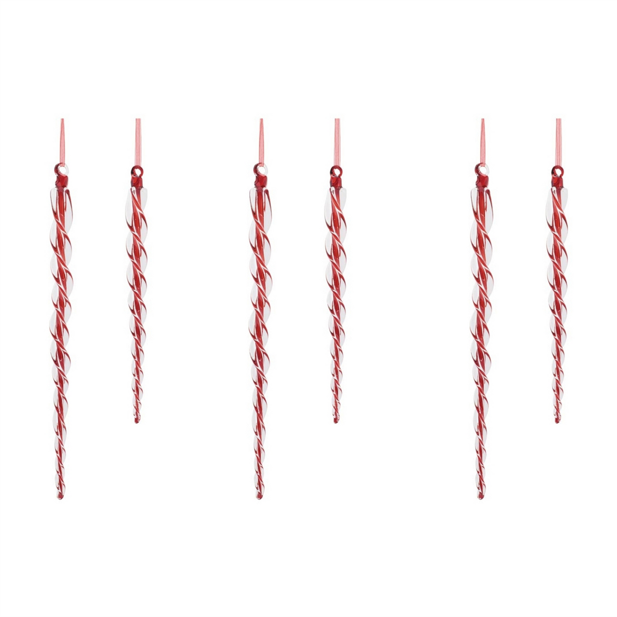 Icicle Ornament (Set of 6) 12.5"H, 16.5"H Glass