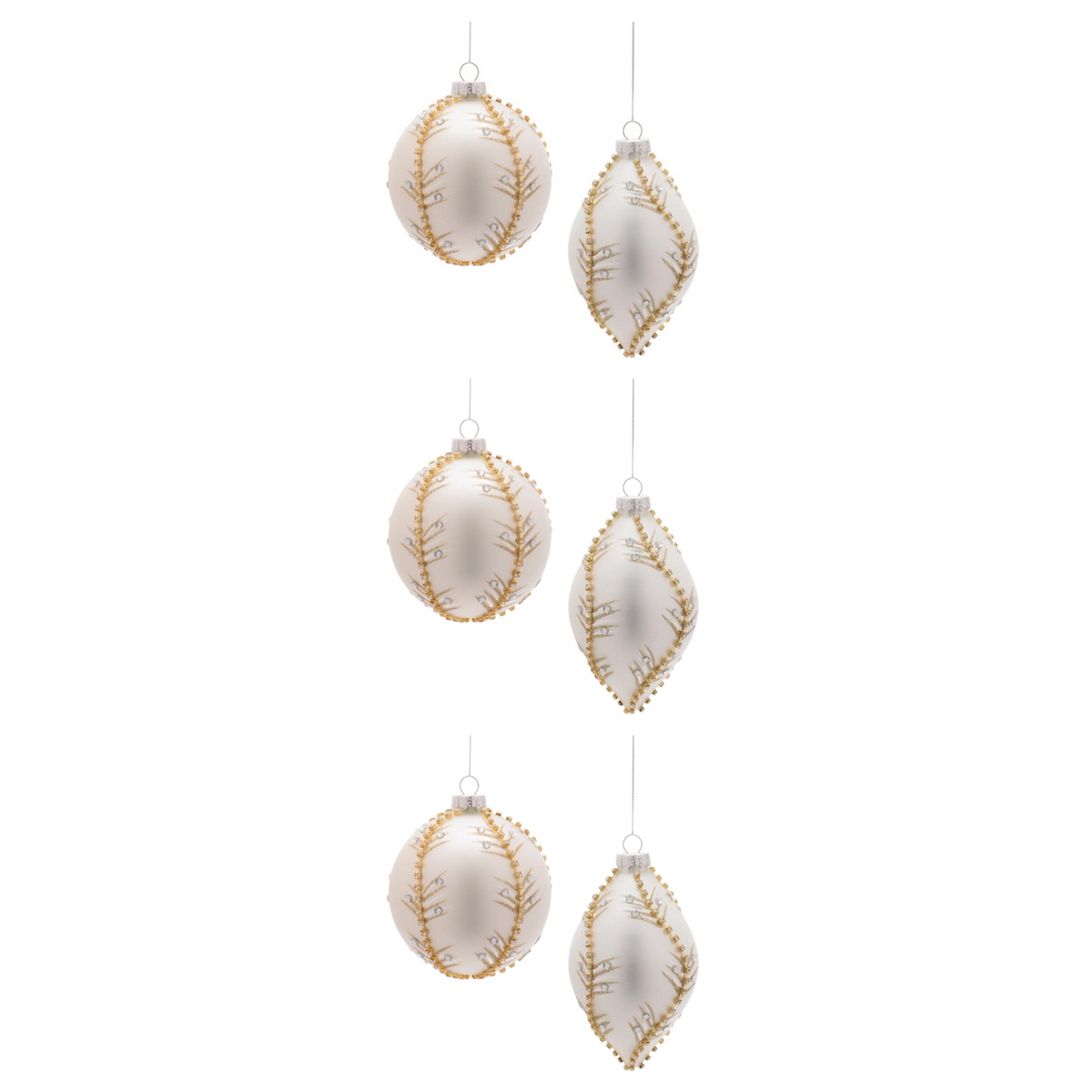 Ornament (Set of 6) 4"D, 4.25"H Glass