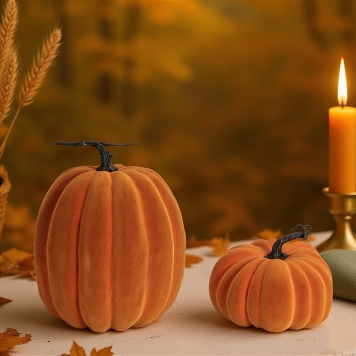 Pumpkin (Set of 2) 7.5"D x 6"H, 9.75"D x 12"H Foam -Ship Only