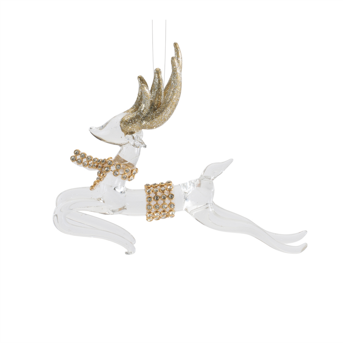 Deer Ornament (Set of 6) 3"H, 4.25"H Glass