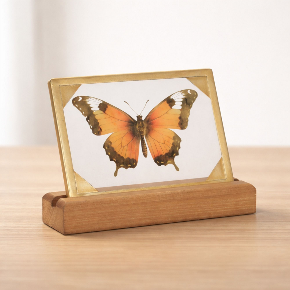 Butterfly Décor 9"L x 6"H Wood/Glass/Iron -Ship Only