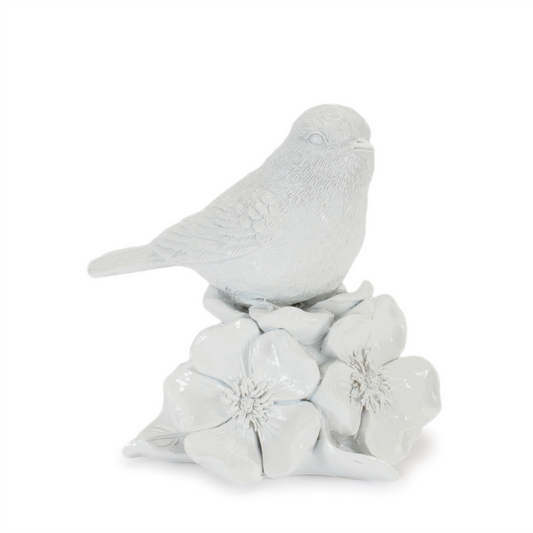 Bird on Floral (Set of 2) 5"H, 5.75"H Resin -Ship Only