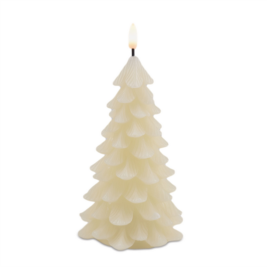 LED Tree Candle (Set of 2) 8"H, 9"H Wax/Plastic 2 AA Batteries Not Included -Ship Only