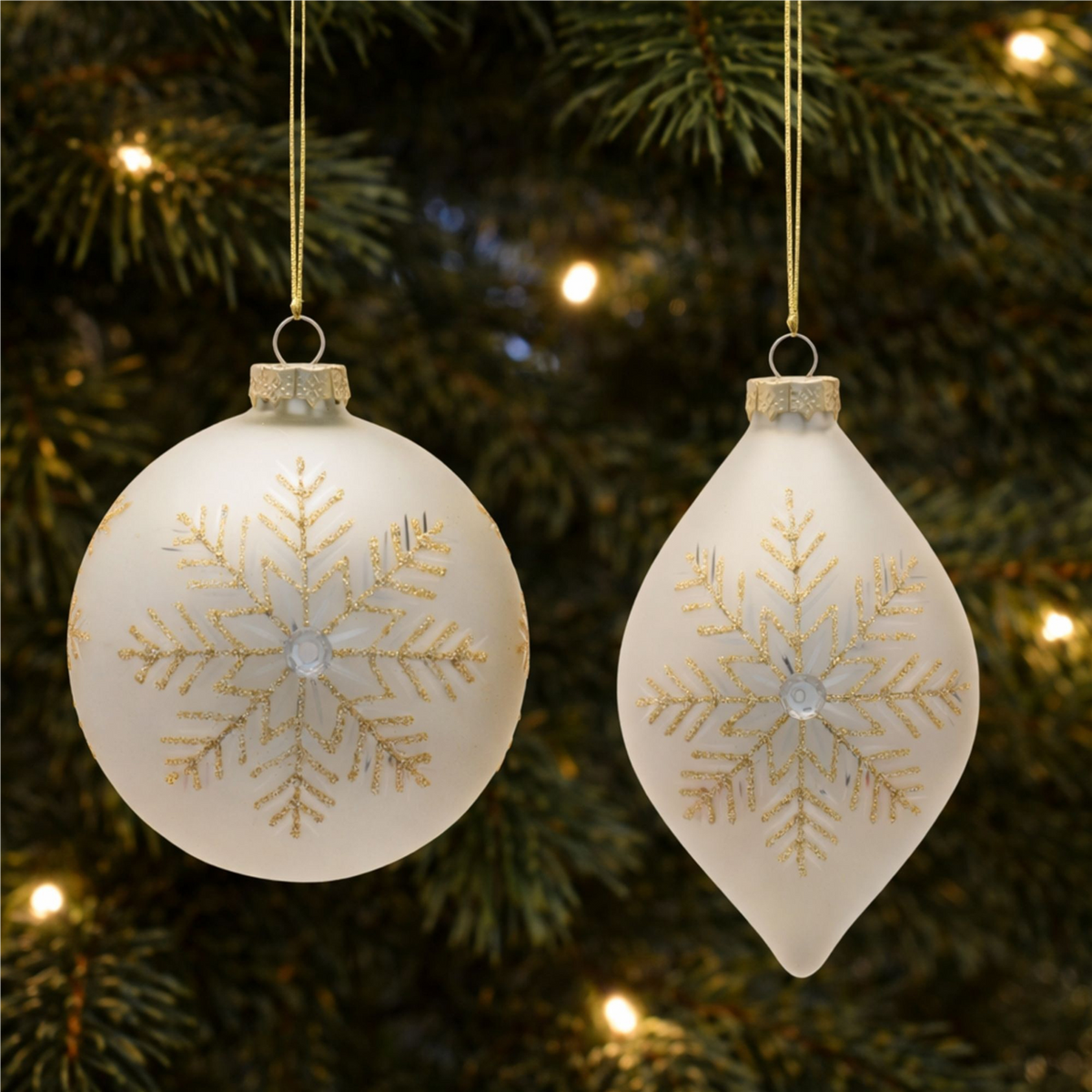 Ornament (Set of 6) 4"D, 4.5"H Glass -Ship Only