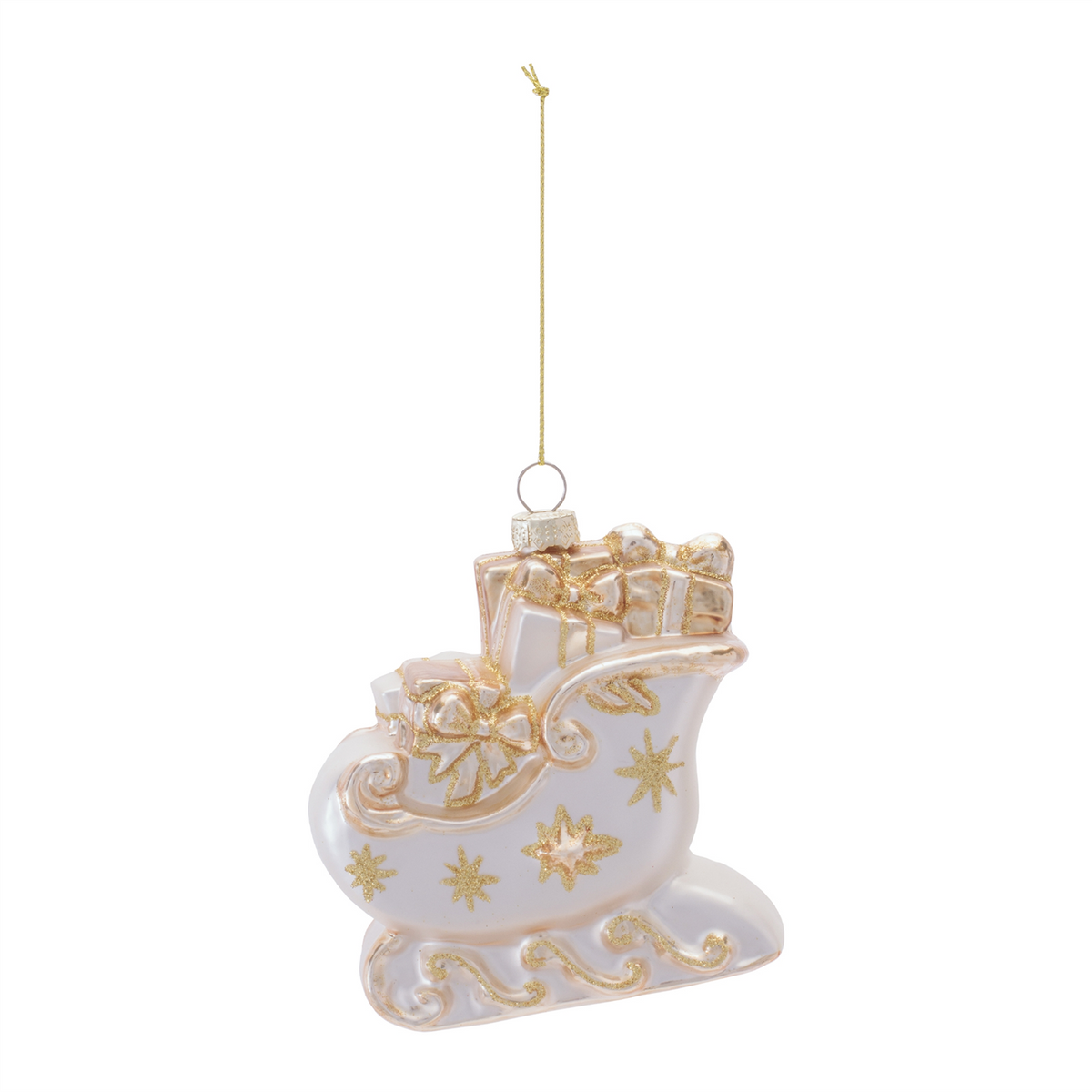Sleigh Ornament (Set of 12) 4”H Glass