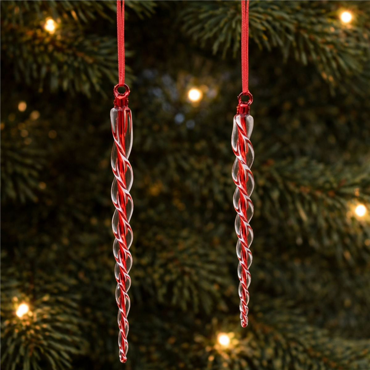 Icicle Ornament (Set of 6) 12.5"H, 16.5"H Glass