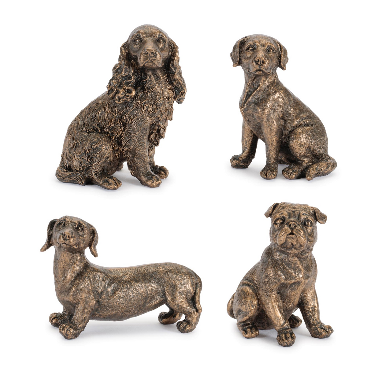 Dog (Set of 8) 3"H, 3.25"H, 3.5"H, 3.75"H Resin -Ship Only
