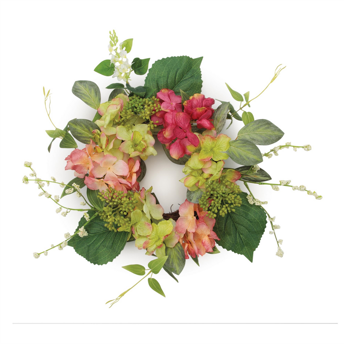 Hydrangea Candle Ring 17"D Polyester (Fits a 6" Candle) -Ship Only