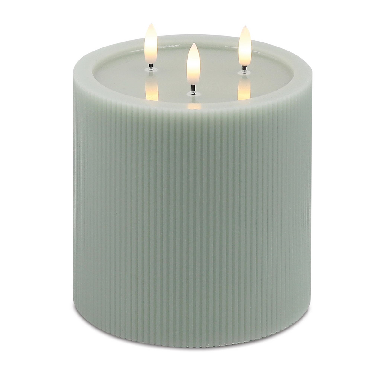 FIA Wick Candle 6"D x 6"H SAGE Wax/Plastic 3 C Batteries Not Included 4 & 8 Hr Timer -Ship Only