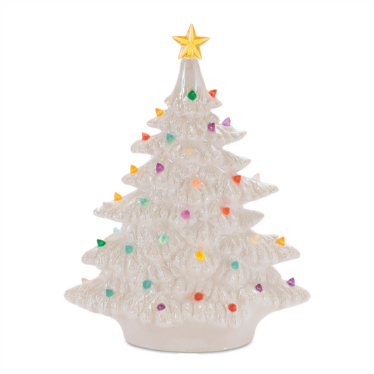 Tree 11”H Ceramic 2 AA Batteries Not Included/USB Cord Included -Ship Only