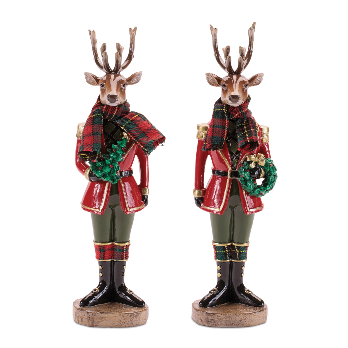 Deer Soldier (Set of 4) 10.75”H Resin/Fabric -Ship Only