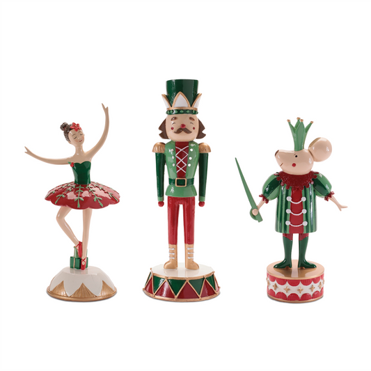 Soldier, Mouse, Ballerina (Set of 3) 11"H, 11.5"H, 12"H Resin -Ship Only