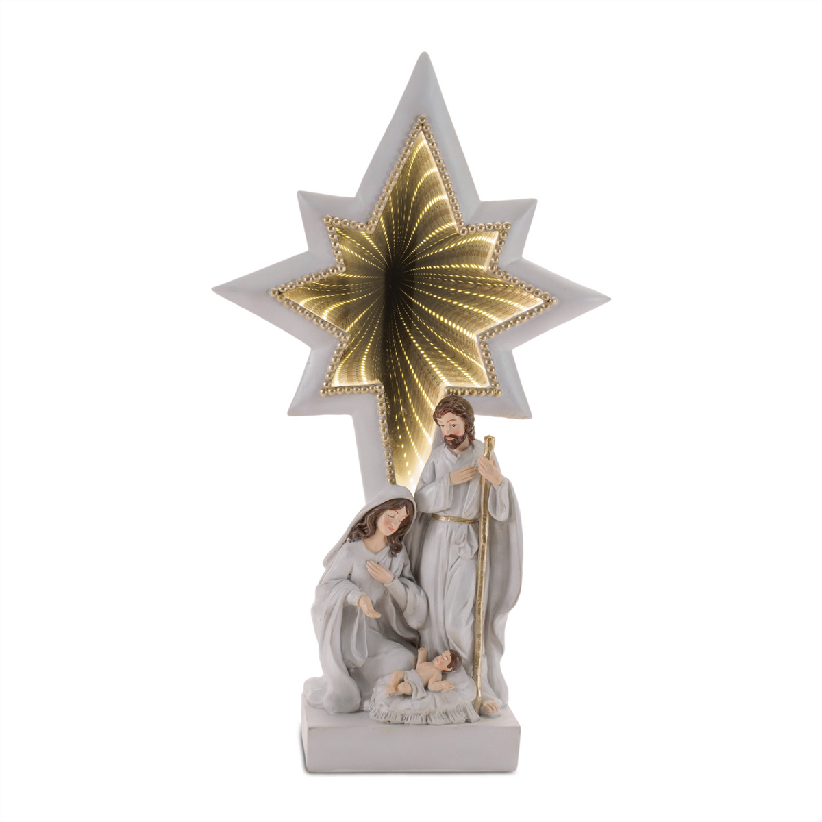 Holy Family w/Star 15.5”H Resin/Acrylic USB Cord Included -Ship Only