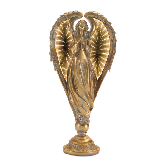 Angel w/Ekkolight Wings 16.5”H Resin/Acrylic USB Cord Included -Ship Only