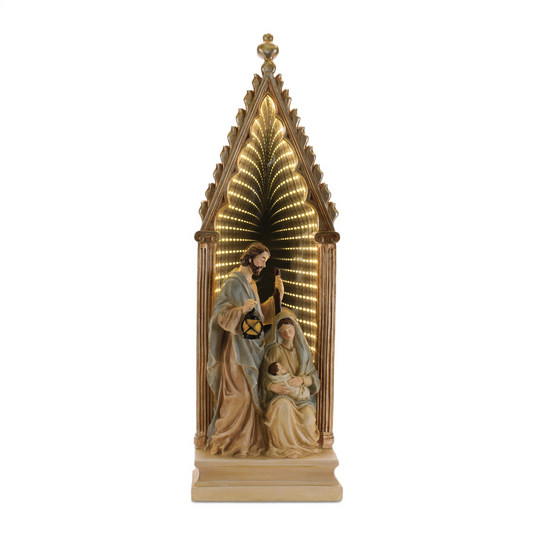 Holy Family w/Ekkolight 23”H Resin/Acrylic -Ship Only