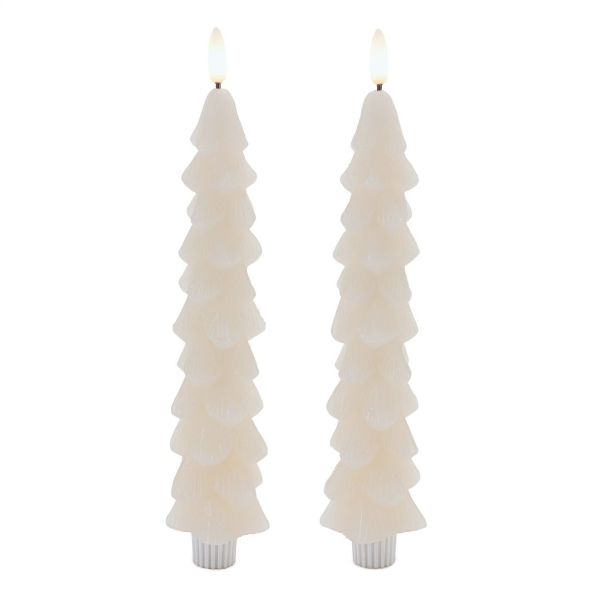 FIA Wick Tree Taper Candle (Set of 2) 9.5”H Wax/Plastic 4 & 8 Hr Timer 2 AAA Batteries Not Included -Ship Only