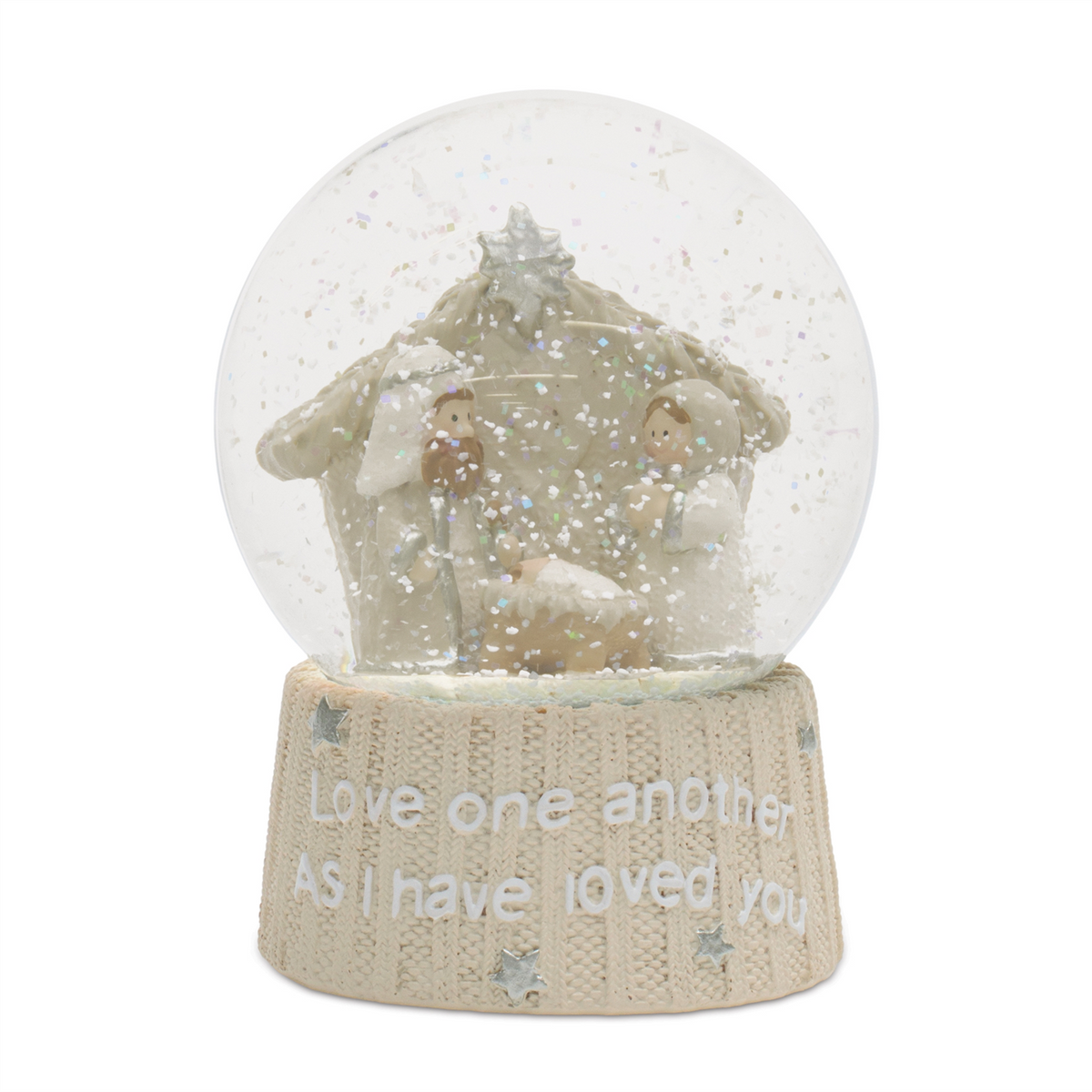 Holy Family Snow Globe 5.25”H Resin/Plastic