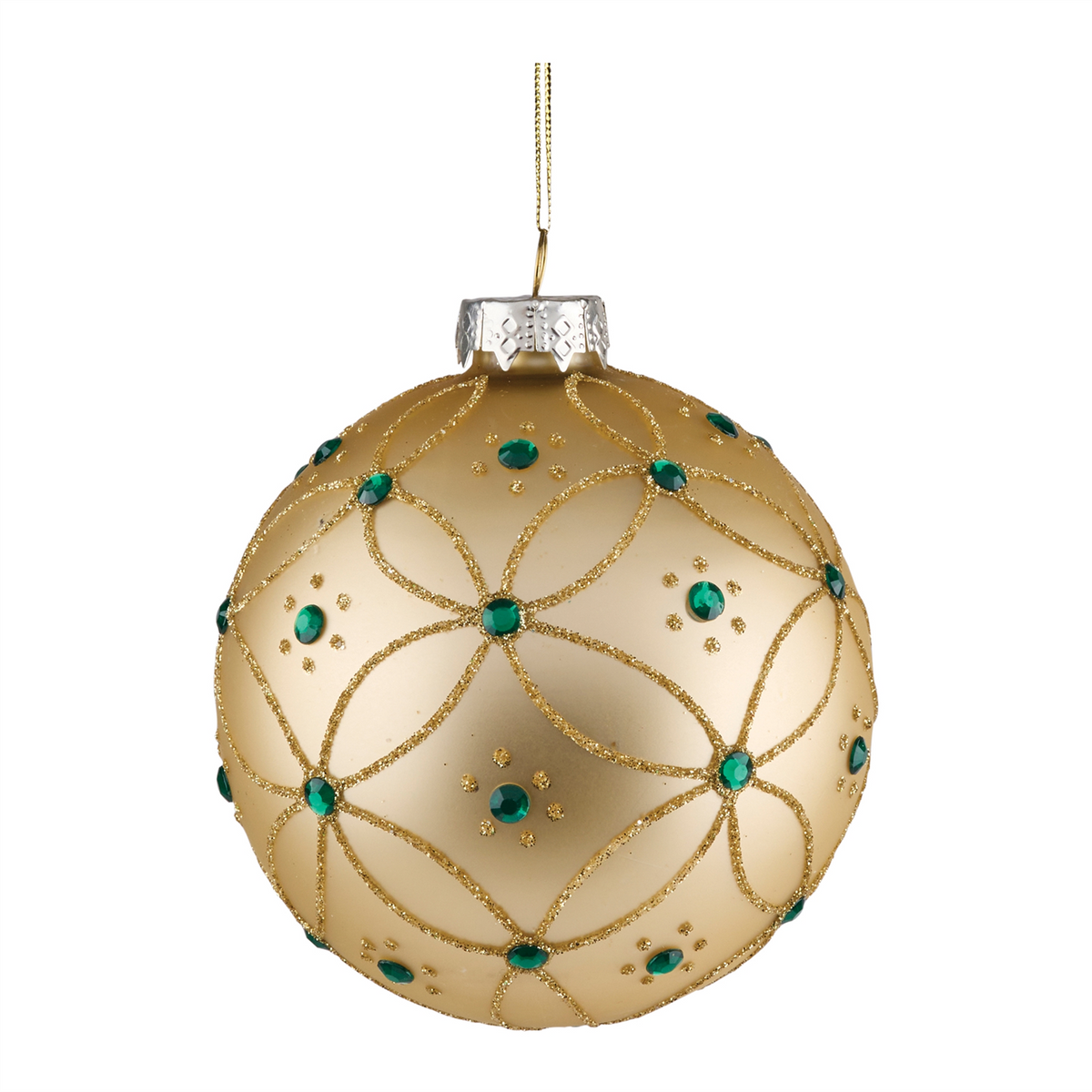 Ball Ornament  (Set of 4) 4”D Glass