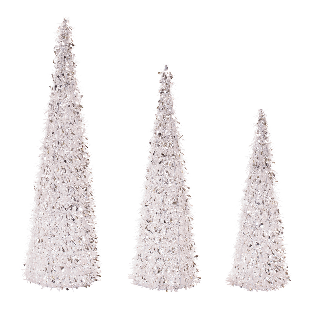 Tinsel Tree Form (Set of 3) 15.5"H, 19.5"H, 23.5"H Tinsel -Ship Only