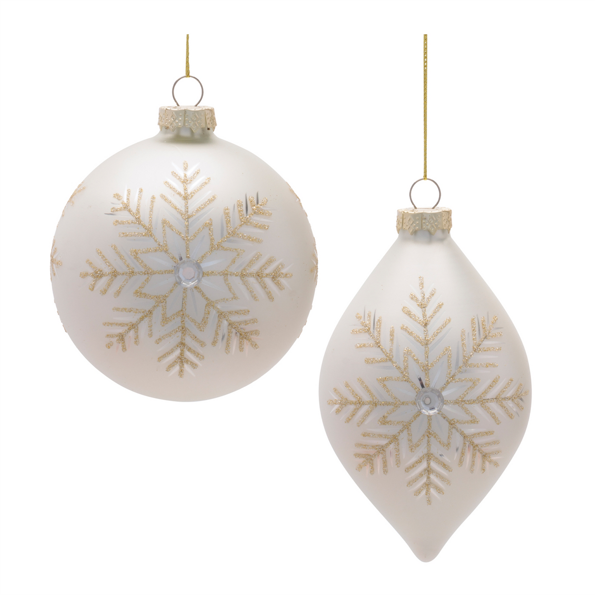 Ornament (Set of 6) 4"D, 4.5"H Glass -Ship Only