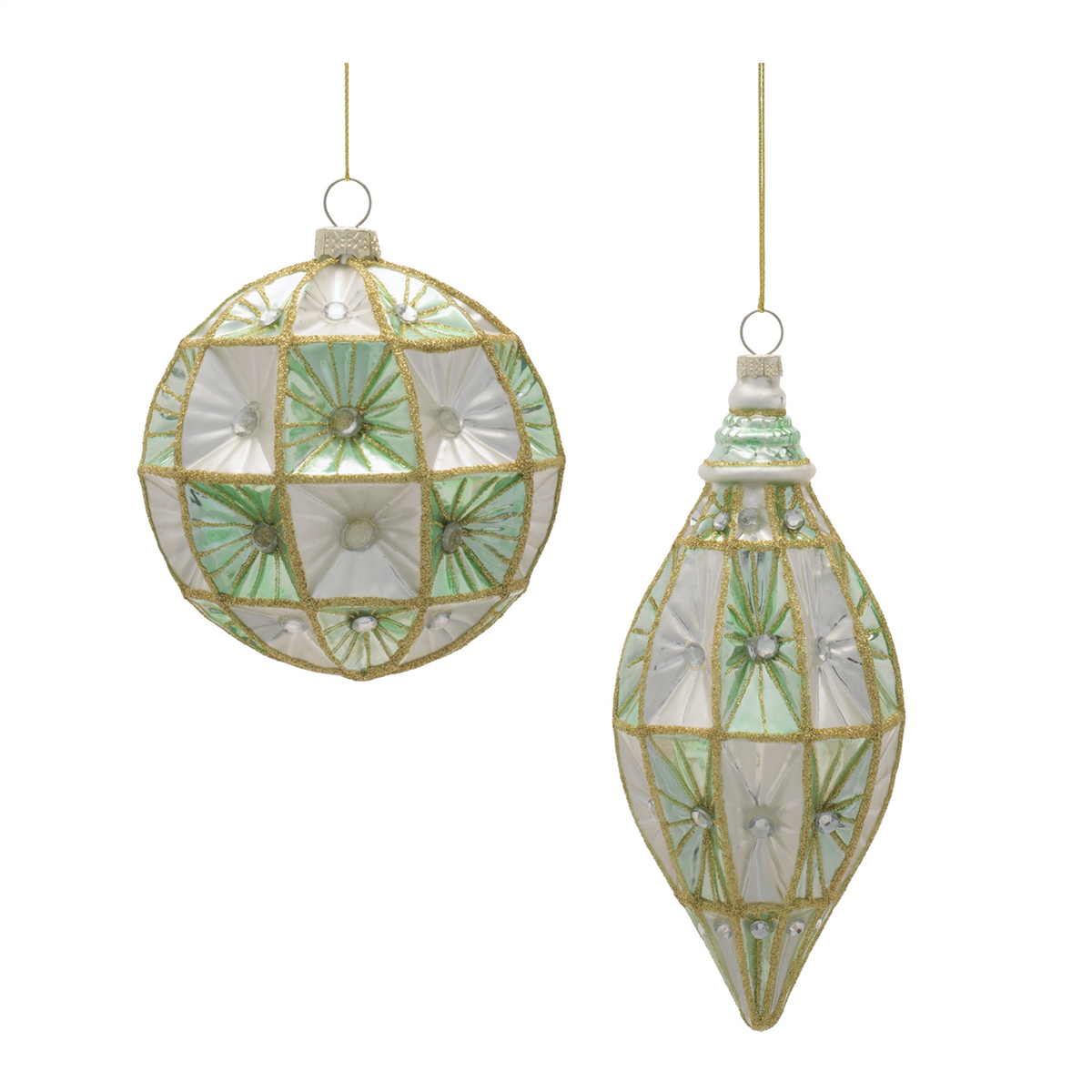 Ornament (Set of 6) 3.75"H, 6.5"H Glass