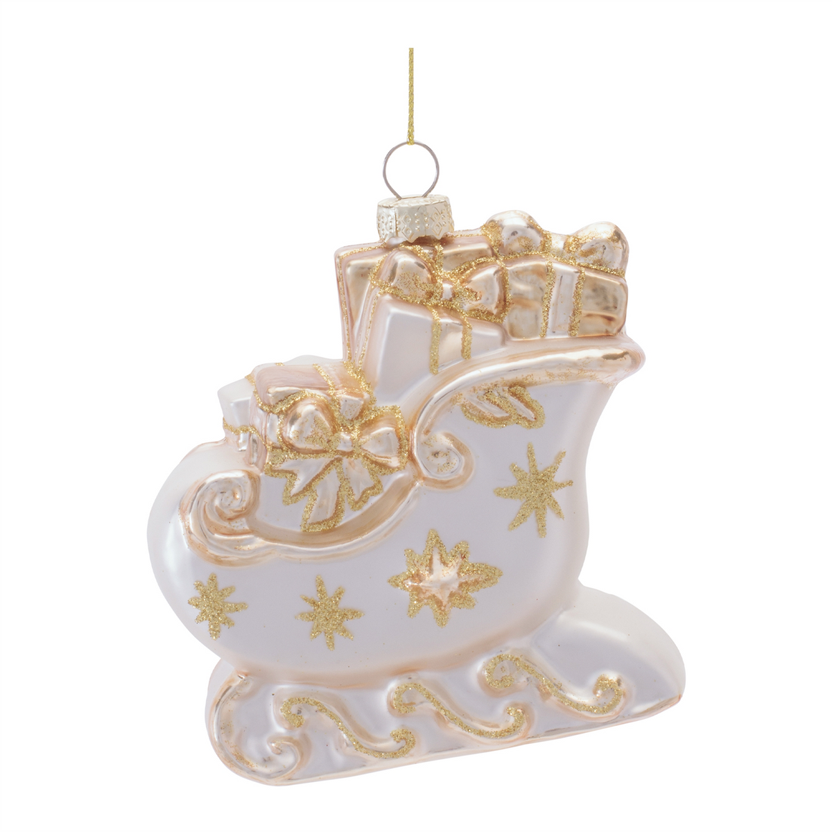 Sleigh Ornament (Set of 12) 4”H Glass