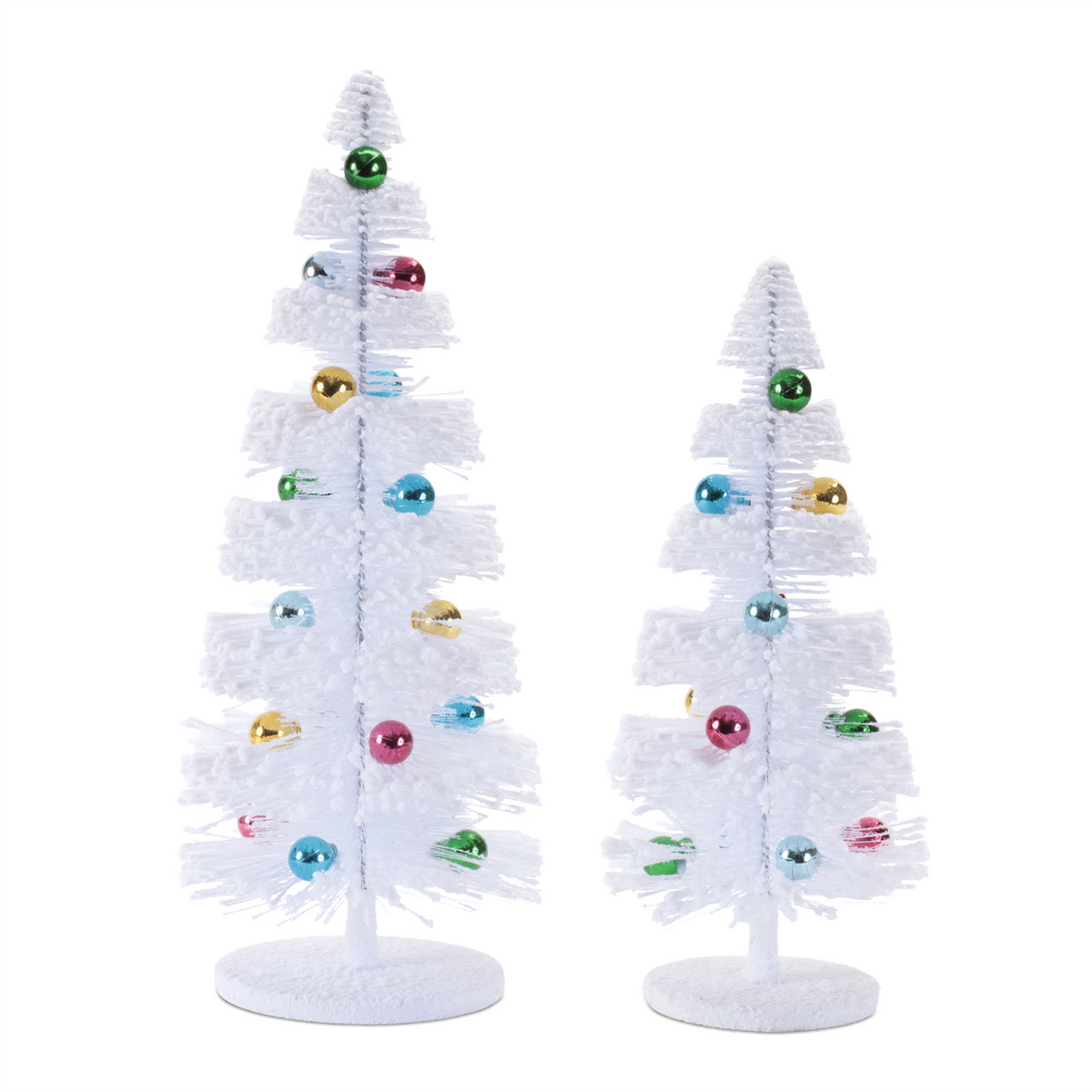 Mini Tree w/Ornament (Set of 2) 13"H, 16"H Plastic/MDF