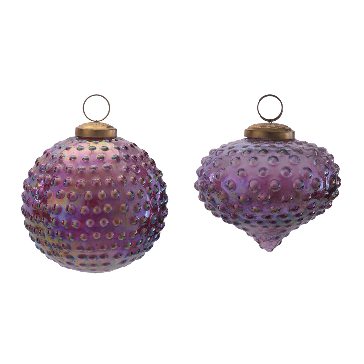 Ornament (Set of 2) 4"D, 3.75"H Glass