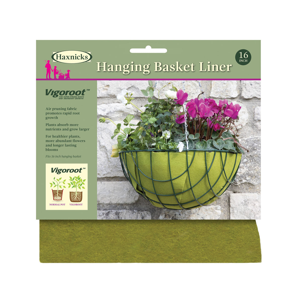 16" Vigoroot Hanging Basket Liner -Ship Only