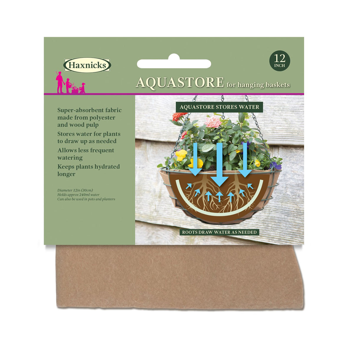 12" AquaStore Hanging Basket Liner -Ship Only