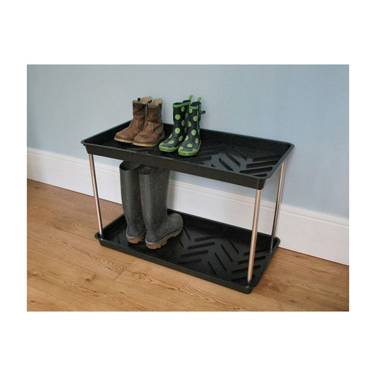 Two Tier Black Boot Tray -Ship Only