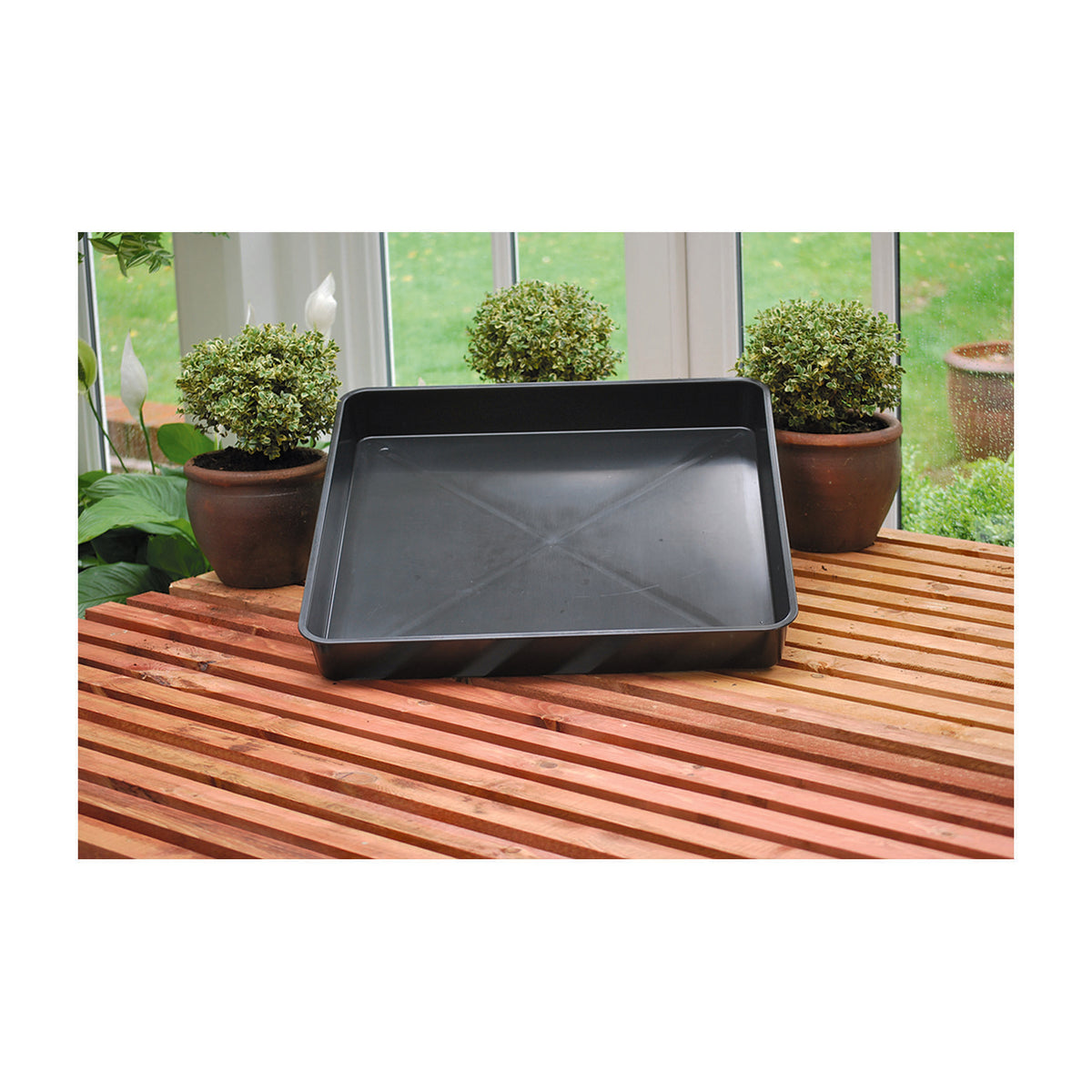 23" Black Square Garden Tray -Ship Only