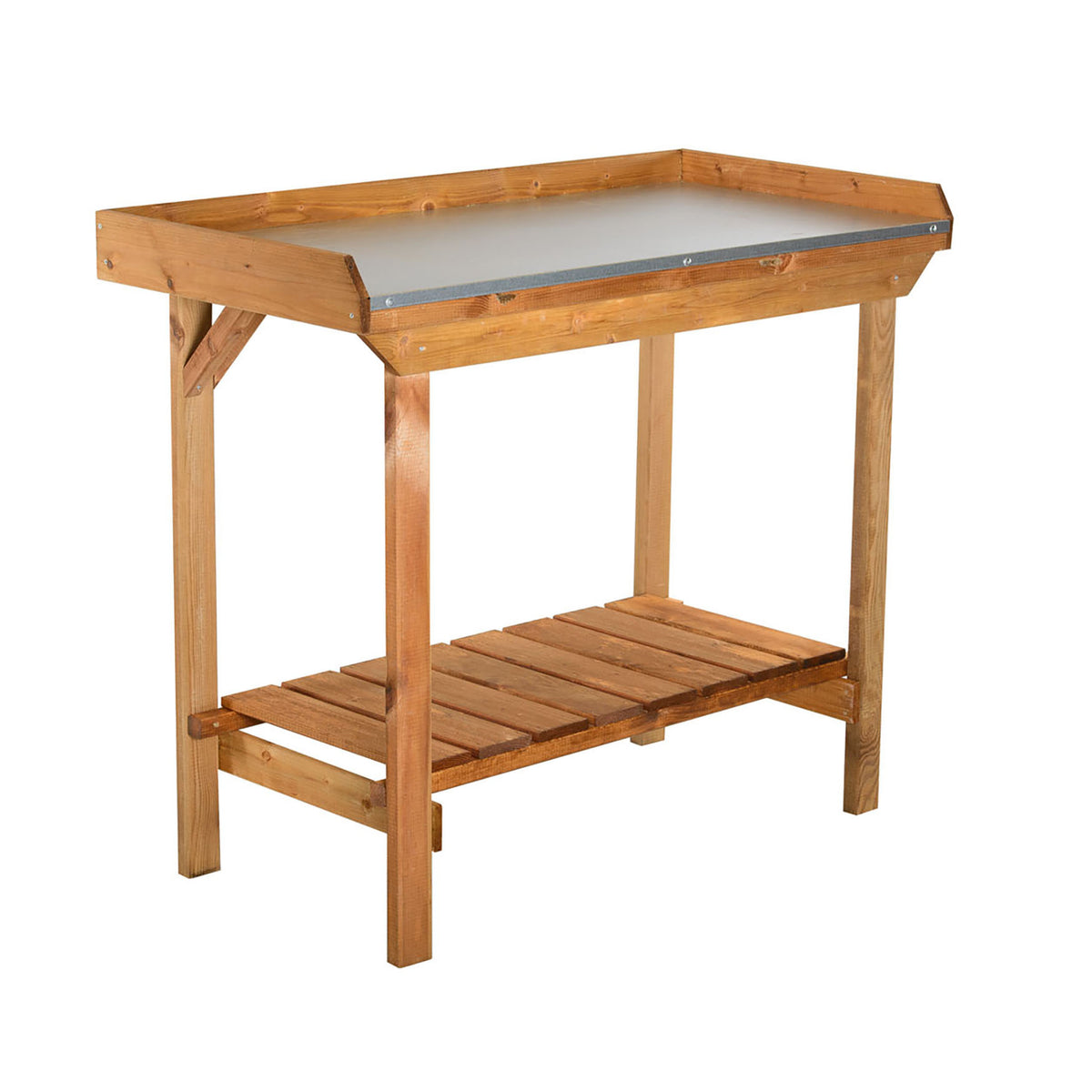 Gardener's Table with Tin Surface -Ship Only