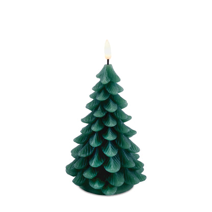 LED Tree Candle (Set of 2) 8"H, 9"H Wax/Plastic 2 AA Batteries Not Included -Ship Only