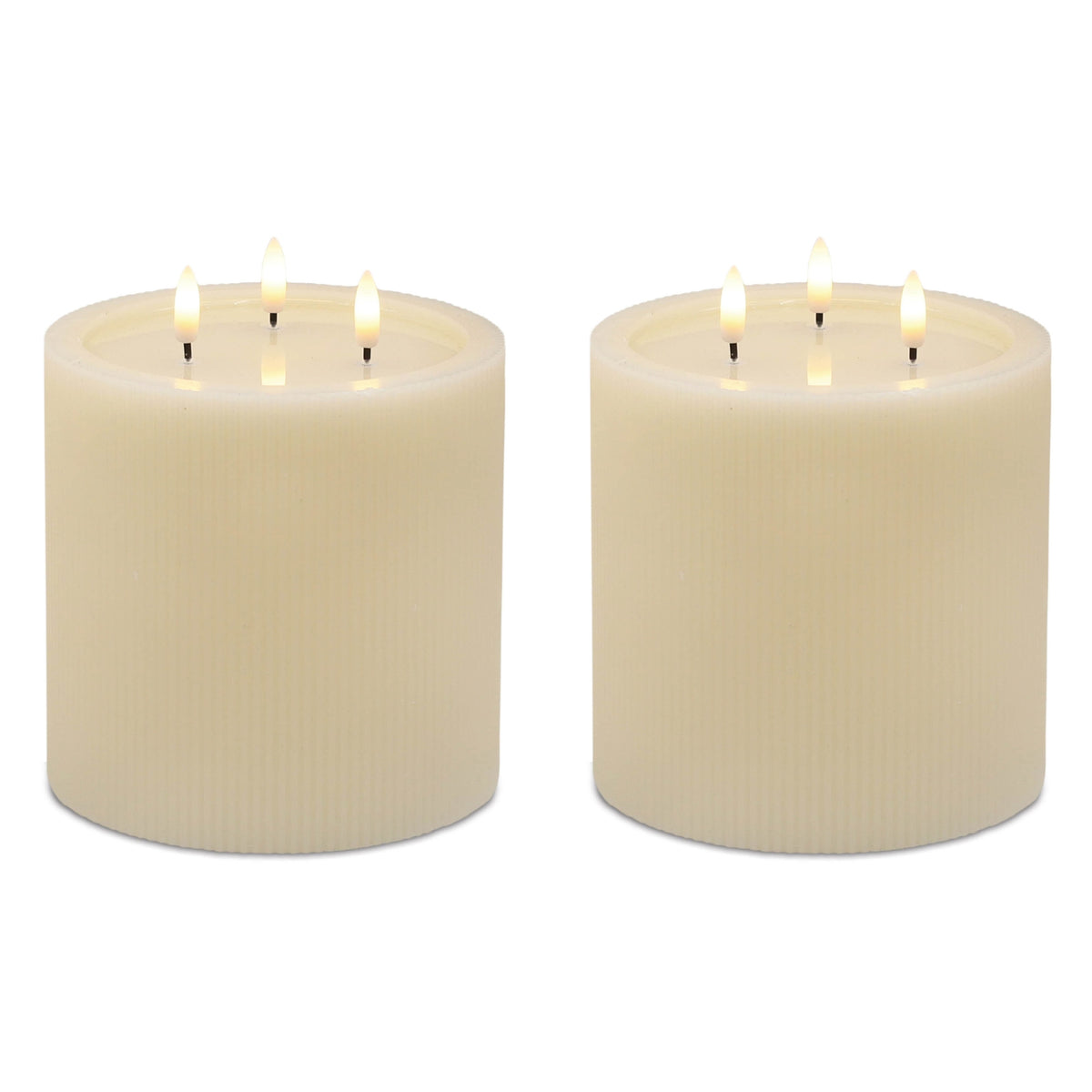 FIA Wick Candle 6"D x 6"H CREAM Wax/Plastic 3 C Batteries Not Included 4 & 8 Hr Timer