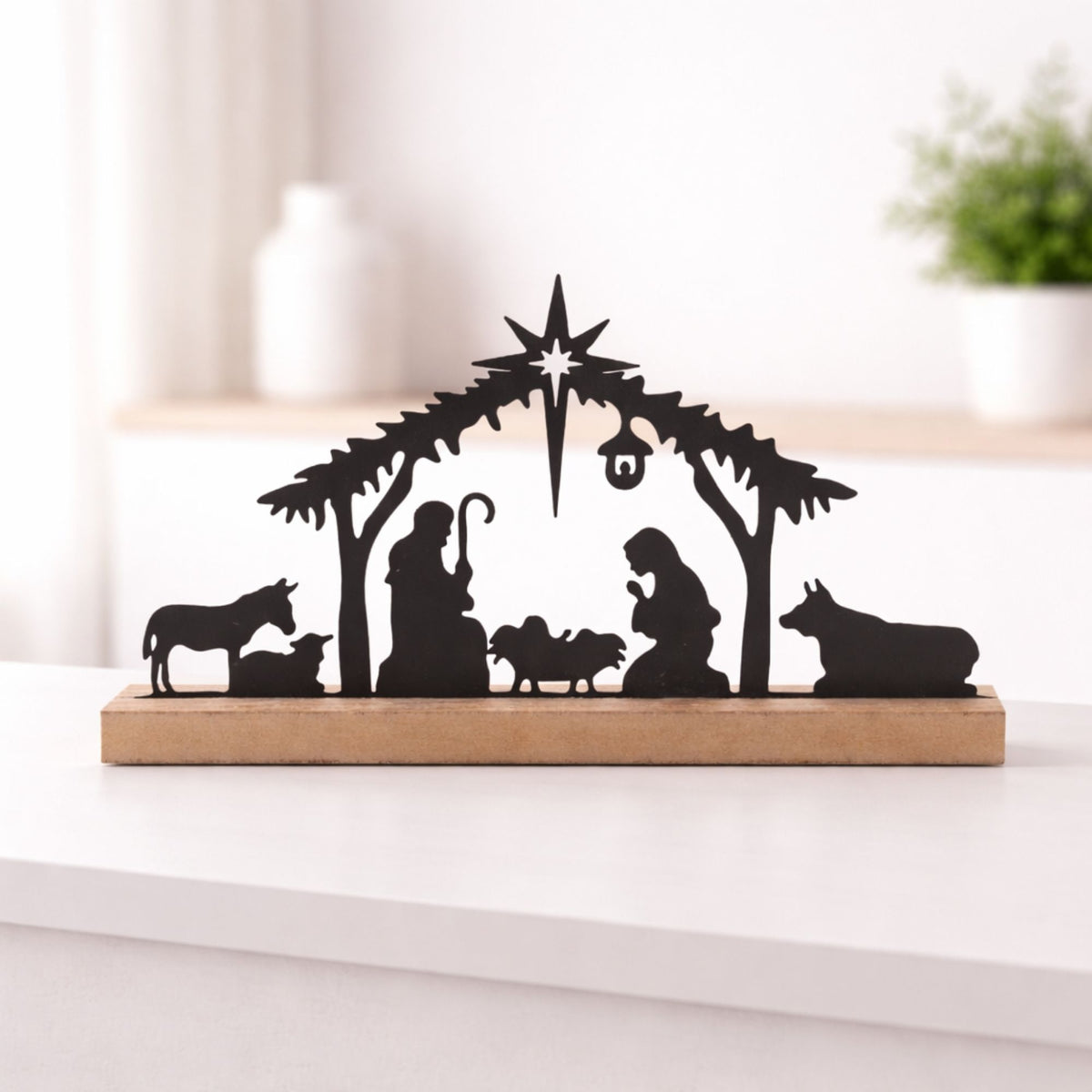Holy Family w/Animals 29"L x 19"H Iron/MDF -Ship Only