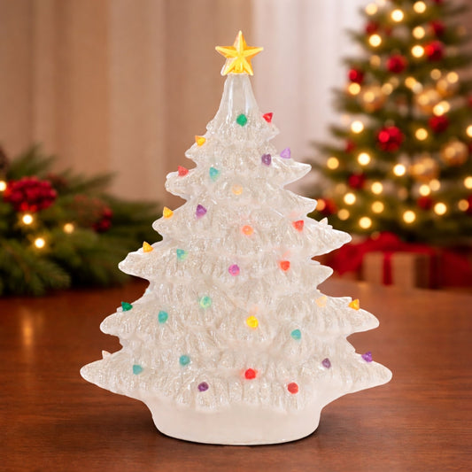 Tree 11”H Ceramic 2 AA Batteries Not Included/USB Cord Included -Ship Only