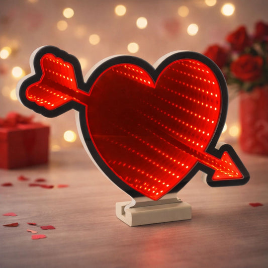 Heart and Arrow Ekkolight 12”H Acrylic UL Plug -Ship Only
