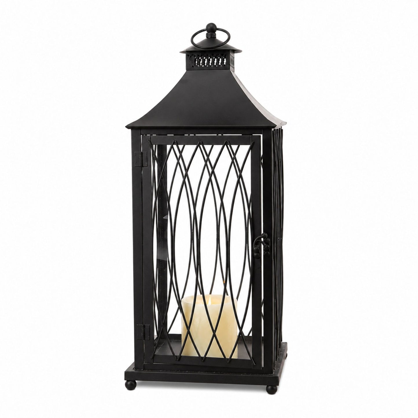 Traditional Black Metal Lantern (Set of 3) -Ship Only