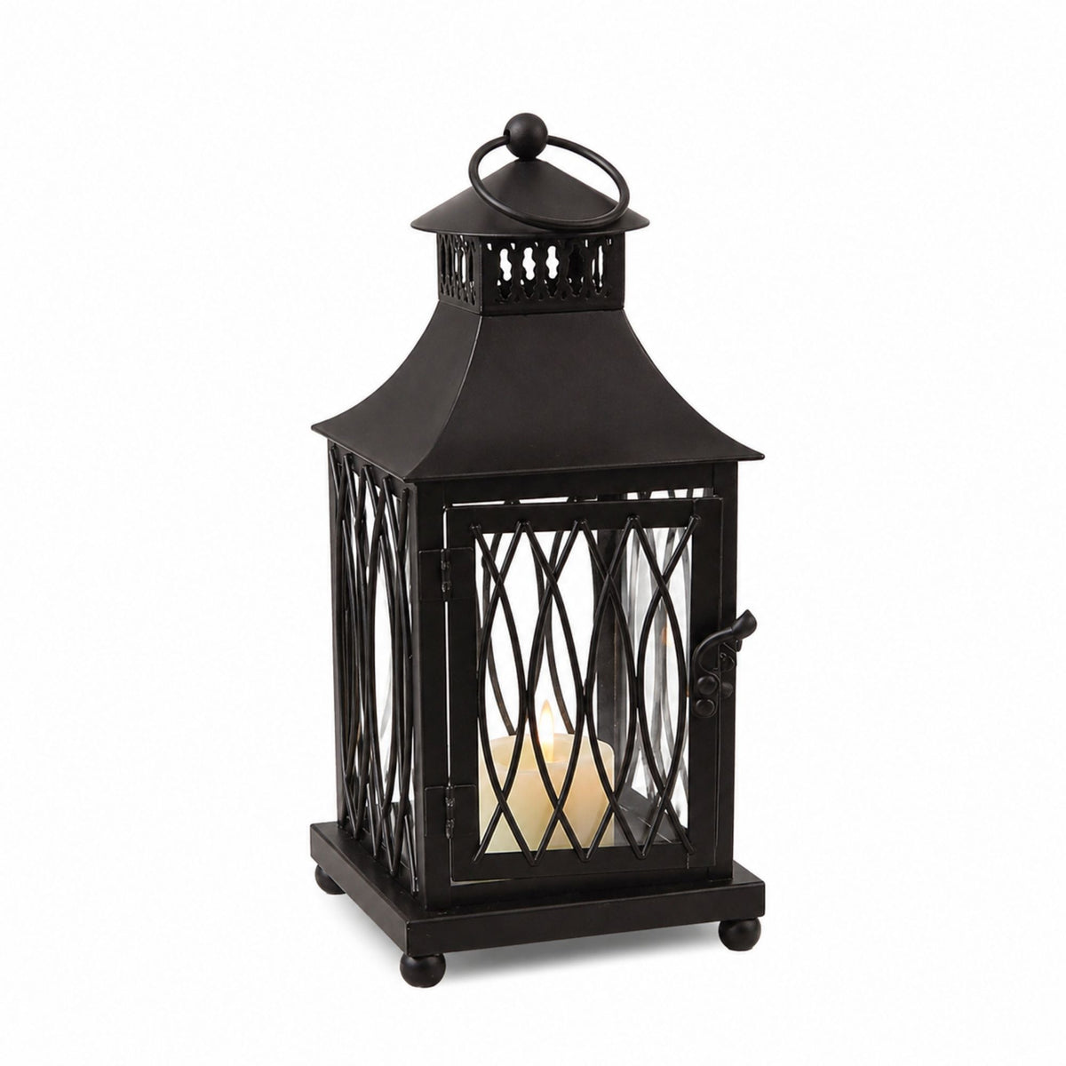 Traditional Black Metal Lantern (Set of 3) -Ship Only