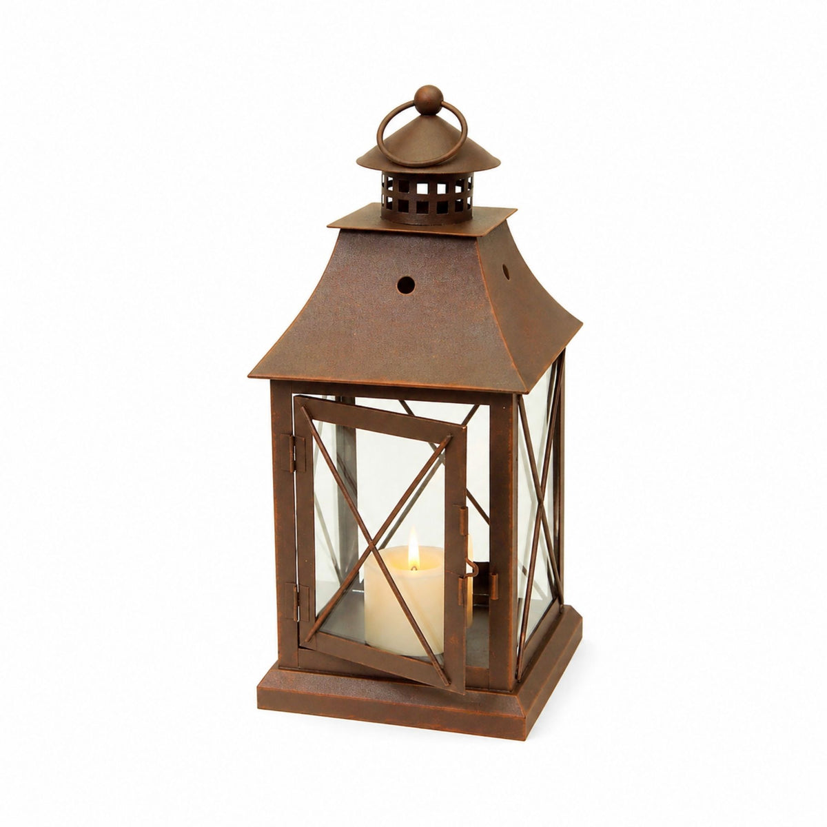 Classic Brown Metal Lantern (Set of 3) -Ship Only