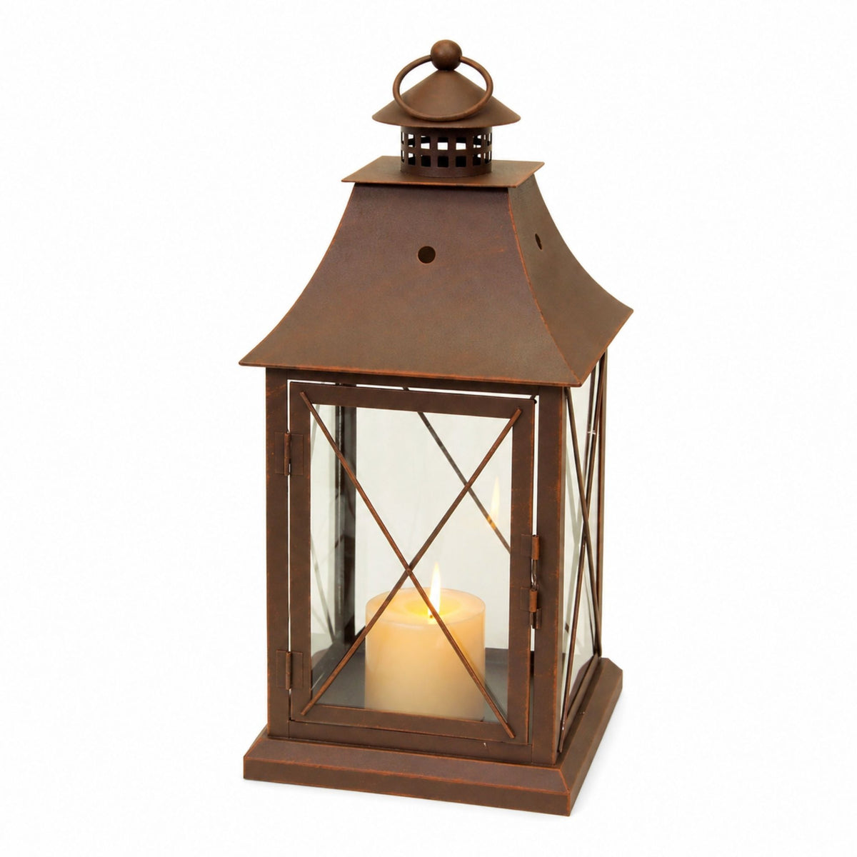 Classic Brown Metal Lantern (Set of 3) -Ship Only