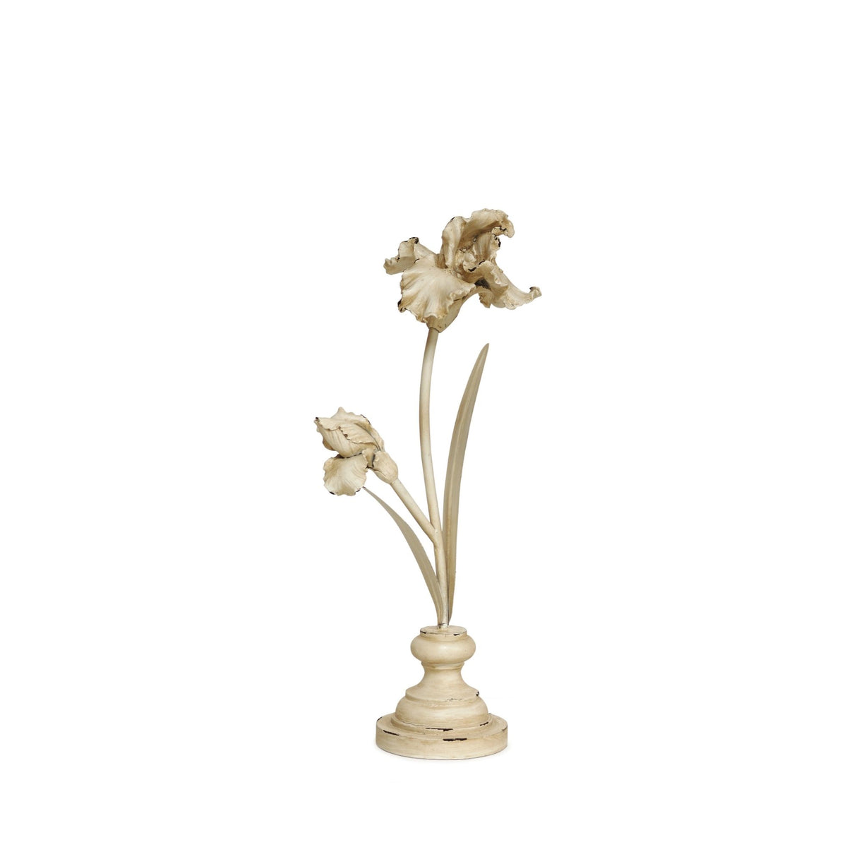Distressed Ivory Floral Stem Sculpture (Set of 3) -Ship Only