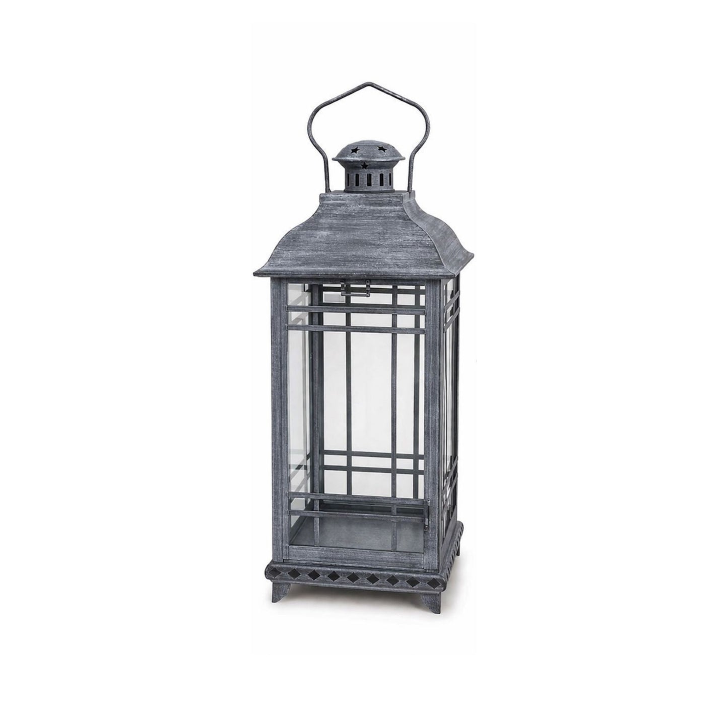 Traditional Grey Metal Lantern (Set of 3) -Ship Only